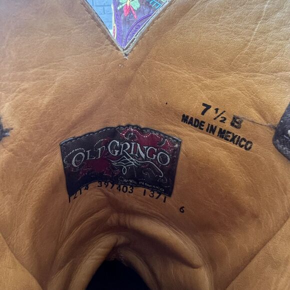 Old Gringo Tiegan Western Cowboy Boots Extremely Rare 7.5 Colorful Embroidered - Picture 13 of 16